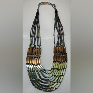 VINTAGE "Bright Rays" Irridescent Elegant Multicolor Necklace COLLECTIBLE